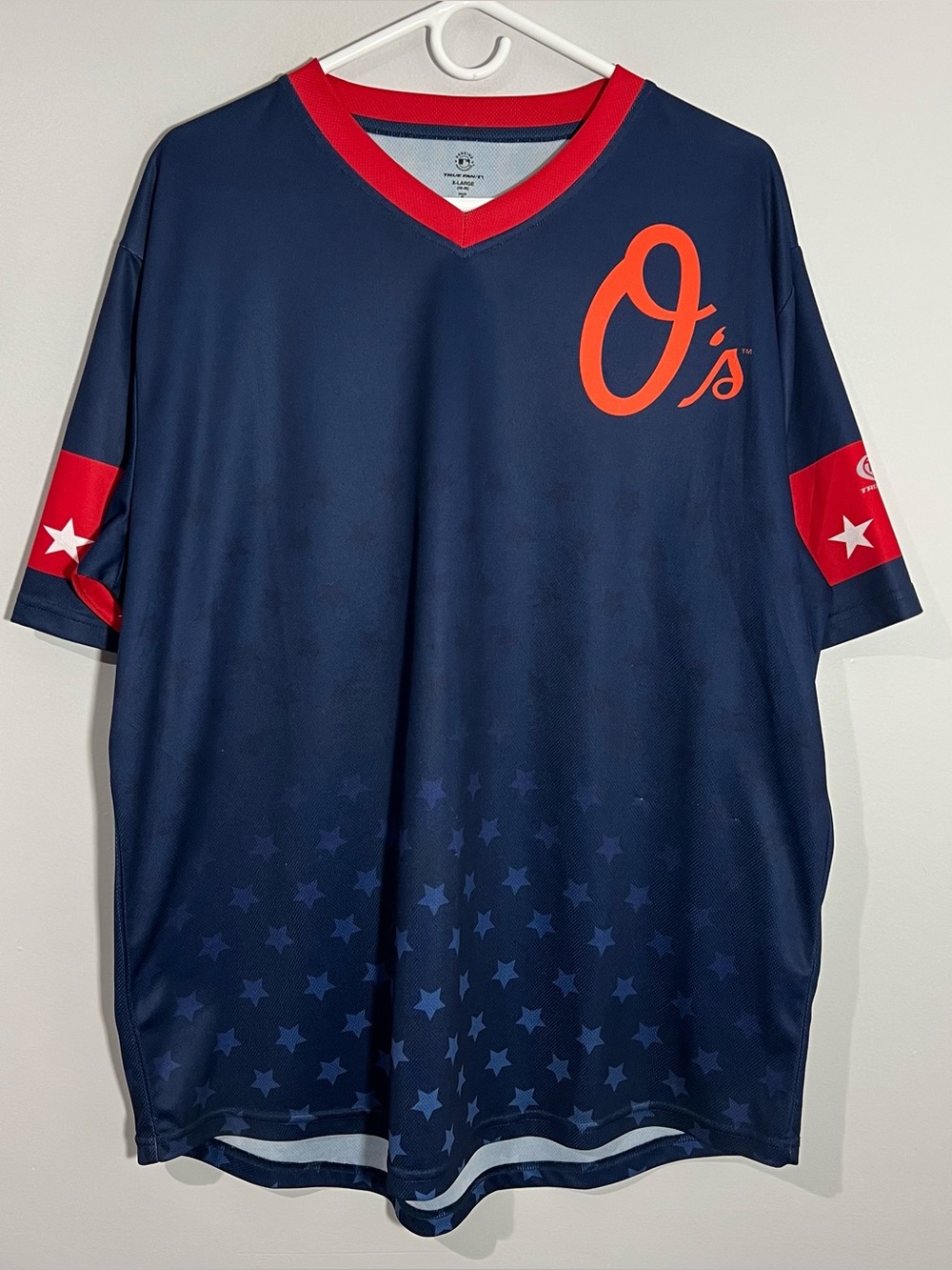 True Fan MLB Baltimore Orioles USA Blue Short Sleeve Jersey Shirt Mens XL